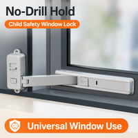 Baby Windows Limit Holder Child Safety Locks Adjustable Kids Security Protection Anti-Falling Pet Cat Windows Lock No Drilling