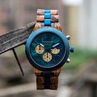 BOBO VOGEL Holz Uhr Männer Luxus Stilvolle Uhren Uhren Chronograph Militär Quarz relogio masculino Dropshipping Angepasst