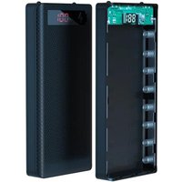 DIY 18650 Power Bank Case Battery Holder Dual USB Type C Charge Shell for iPhone Xiaomi Huawei, 8 Slot 18650 Battery Storage Box