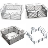 MOC Military Diorama Blocks Set - Includes Protective Wire Mesh, Roadblocks & Barriers for DIY War Scenes