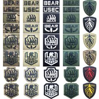 Rusia, Escape de Tarkov, utec BEAR Tactical Vest Embroidered Reflective Microbadge Clothes Hook Ring Snow Nylon Patch