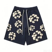 2026 Summer New Men's Navy Wreath 3D Print Sweat Shorts Oversized Pants, Suitable for Daily Wear and Training Kids