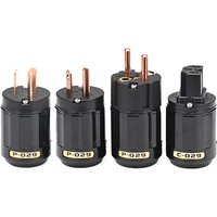 High Quality HiFi Power Plug with AU US EU Plug Male Female Power Connector for HIFI Cable DIY