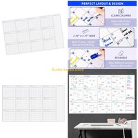 W89C Reusable Erasable Wall Calendar Planner Undated Full Year to View Calendar Yearly Planner for Planning 58.27x34.25Inch