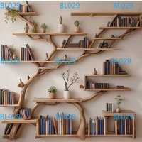Old elm multi-layer shelf, trunk shape bookshelf art, Du Baoge teapot display stand