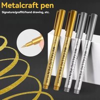 3-50pcs Golden & Silvery Permanent Marker Pens - Waterproof Ideal for DIY Crafts, Resin Art, and Office Supplies, Painting Tools