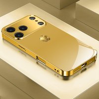 Advanced gold-plated glass phone case suitable for iPhone 17 16 15 14 13 12 11 Pro/Max/Plus anti drop and shockproof back cover
