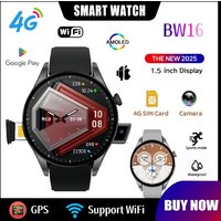New 4G Smartwatch BW16: WiFi |GPS|Android IOS | 1.5 Inch Screen | Google Play Access | SIM Card Slot | Pedometer | Sleep Tracker