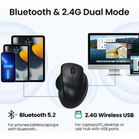 KEBIDUMEI Dual-Mode 2.4G Wireless Mouse 6 Buttons Bluetooth Mouse Ergonomic Gaming Mouse Optical Rechargeable Mouse For Laptop