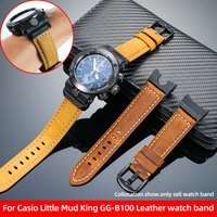 vintage Italian cowhide watch band For Casio G-Shock GG-B100 GG B100 men Retro Genuine Leather watch strap replacement bracelet