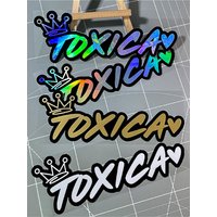 1pc TOXICA Crown Motorcycle Sticker Spanish Style Waterproof for Motorbike Fairing Fuel Tank Car Bumper Universal Vinyl Decals