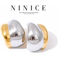 NiNice Stainless Steel Earrings Metal Geometry Fashion Design Sense Waterproof Exquisite Jewelry Wholesale