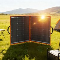DOKIO 100W 18V Flexibles Faltbares Solarpanel mit 12V-Controller und USB – Tragbares Mono-Solarladegerät für Wohnmobile, Boote und Camping