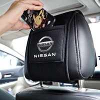 Leather embossed car seat headrest cover car decorative item For Nissan X-Trail Qashqai Juke Leaf Micra NOTE Patrol Pulsar NISMO