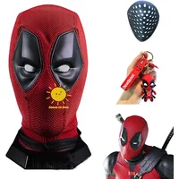 BEAST KINGDOM Deadpool Mask Cosplay Costume Nylon Headgear Knitted Cotton Mesh Helmet Halloween Party Carnival Props Free Gifts