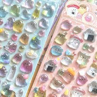3D Embossed Crystal Three-dimensional Sticker Cartoon Handmade Puzzle Reward Sticker Mobile Phone Album Sticker