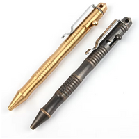 High Quality Brass Portable Bolt Switch Ball Point Writing Pen Self-Defense Tactical Pen For Outdoor Camp EDC Tool Gift Box