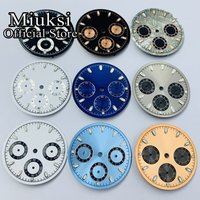 Miuksi 29.5mm blue gray gold rose gold sterile watch dial vk63 quartz movement luminous suitable for VK63 Movement