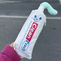 Funny Pencil Case Toothpaste-Shaped Pencil Case Student Stationery School Supplies Cosmetic Pouch Gift Back To School