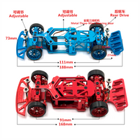 Metal Upgrade RC02 Rear Drive Drift Racing Frame For WLtoys Mosquito Car KYOSHO 1/28 RC Car Parts