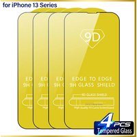 4pcs 9d gehärtetes Glas für iPhone 13 Pro Max Displays chutz folie Voll abdeckung Schutz glas für iPhone 13 Mini Rand zu Rand Glas