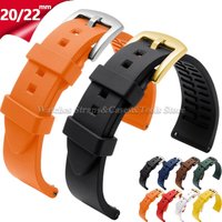 Silicone Rubber Watch Strap 20mm 22mm Quick Release Sport Watchband 18/19/21/24mm for Smartwatch Bracelet Black Orange Wristband