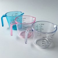 1PC Clear,Pink,Blue Thickened Plastic Measuring Cup PS Transparent Measuring Cylinder With Scale Home Kitchen Tools