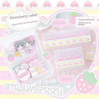 1PC Soft Set Wave Point Strawberry Storage Box Pen Box Desktop Transparent Storage Box Small Card Plastic Box