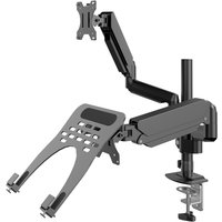 17-32 Inch Dual Monitor Stand 2-9KG/Screen & Laptop tray VESA H33 Full Motion Gas Spring Arm Desk Mount with Clamp & Grommet