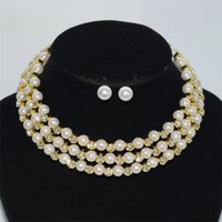 2pcs Romantic Bride Wedding Party Necklace Earrings Two Piece Set Exquisite Multi Layer Jewelry Set Women's Jewelry Gift