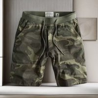 Medium Pants Straight Elastic High Street Summer Overalls Basketball Versatile Pants Short Waist Men's Camouflage Loose Brand
