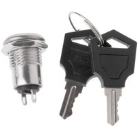 12mm Stainless Steel Electronic Key Switch ON OFF Lock Switch Phone Lock Security Power Switch 12*21mm S1203 2PIN 2 Keys