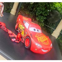 HK Disney Cars Lightning McQueen Popcorn Bucket with Strap Pixar Racing Car Collectible Storage Container Kids Gift Souvenir