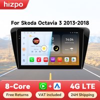 Hizpo 2 Din Android Auto Radio für SKODA Octavia 3 A7 2013 - 2018 Carplay 4G Auto-Multimedia GPS Autoradio QLED-Bildschirm 360-Grad-Kamera