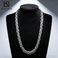 KALEN Stainless Steel Thick Link Chain Necklace for Men Punk Waterproof Trendy Gothic Jewelry Gift 6/7/8 mm Wide Women's Choker