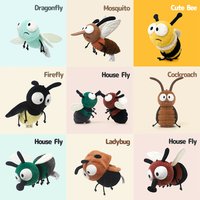 New Insect Dragonfly Bee Plush Toy Cute Cockroach Fly Mosquito Doll Fun Ladybug Firefly Stuffed Toy Room Decor Animal Ornaments