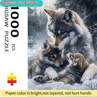 Wolf Pack in Snow | 70cmX50cm Large Durable Cardboard Puzzle, High Quality, Ideal for Adults and Family Interaction, Fosters