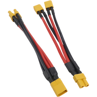 RC XT30 to XT30 1 to 2 Parallel Battery Connector Cable Dual Extension Y Splitter Silicone Wire for RC Battery ESC