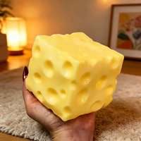 Simulate Cheese Slow Rebound Pinching Ornament Giant Cheese Squeeze Toy Sensory Anti-Stress Cheese Cube Ball S/M/L Multiple-size