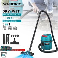 2000W Electric Wet & Dry Vacuum Cleaner 10L Tank with Wheels Household Industrial Clean Tools For Makita Battery Pin