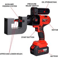 Lithium-Powered Rechargeable Punching Machine Electric Hydraulic Tool for C-Channel Stainless Steel Angle Steel Hole Punching