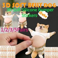 1/2/3/5Pairs 3D Cute Big Belly Stickers Soft Silicone Stress Relief Squishy Anti-Collision Decal Relieves Daily Stress Stickers