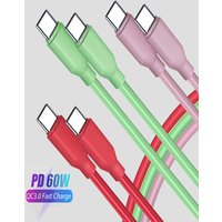 USB-C to Type C Color Cable For Apple IPhone 15 Samsung PD 60W Fast Charging Type C Wire Cord Liquid Silicone Cable Accessories
