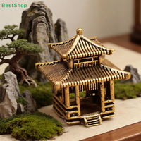 ♩Brass Ancient Architecture Figurines Home Decor Chinese Ancient Buildings Pavilions Fairy Garden Miniatures Fish Tank Decor