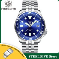 Steeldive SD1973 Men's watch 41mm Dive Watch NH35 Automatic Mechanical Men's watch Milled Clasp Diver watch Ceramic Bezel