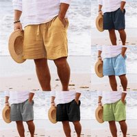 2025 New Mens Cotton Solid Color Short Lightweight Gym Pants Linen Beach Shorts Men Jogging Sport Large Short Homme