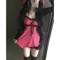 Slimming Black Polka Dot Vintage Cute Harajuku Spicy Girl Cardigan Two-Piece Set Spring Summer Breathable Long Sleeve Top