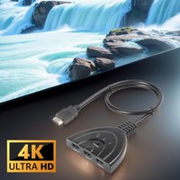 4K/1080P HDMI-Compatible Switch with Pigtail HDMI-Compatible Cable 3 in 1 Out HDMI-Compatible Splitter Hub Switcher for HDTV PS4