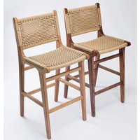 Bar Chair Solid Wood Legs Silla Dining Woven Chair Counter Height for Cafe and Hotel Kitchen Restaurant High Bar Stool Chairs Hi