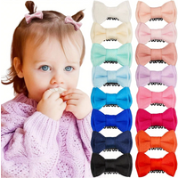 16Pcs Baby Girl Hair Clips Solid Style Barrettes for Kids Infant Hairbows hand sewn hair combs for Children hair accessories